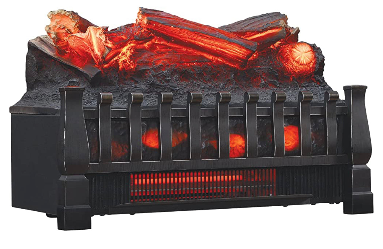 infrared quartz log set with flame effect duraflame