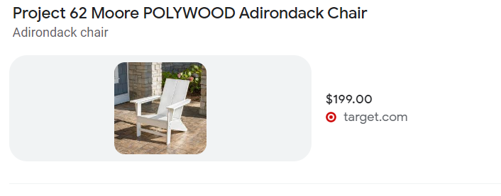 Moore POLYWOOD Adirondack Chair - Project 62™ in WHITE (2 in Stock)