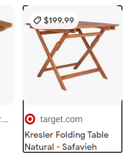 Kresler Outdoor Folding Table Natural - Safavieh
