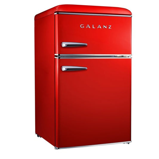 3.1 cu. ft. Retro Mini Fridge with Dual Door True Freezer in Red