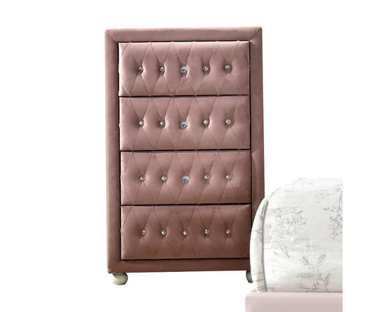 Reggie Collection 30826 Chest in Pink Fabric