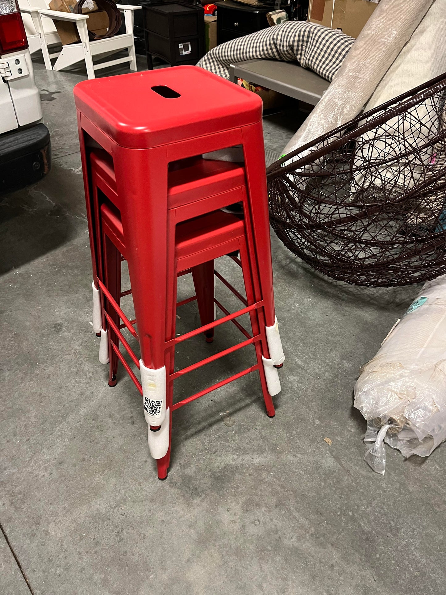 Target Backless Metal Counter Height Bar Stools in Red (3 in Stock)