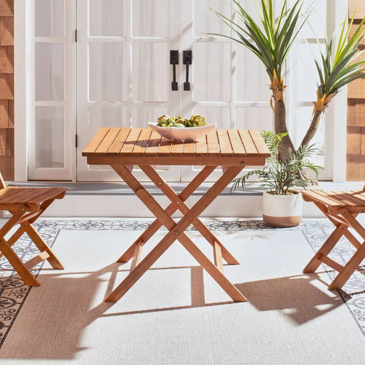 Kresler Outdoor Folding Table Natural - Safavieh